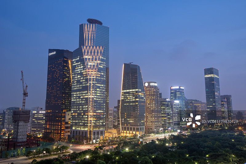 夜晚的汝矣岛金融区图片素材