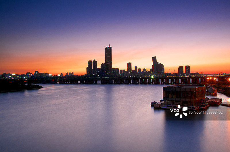 汝矣岛汉江日落图片素材