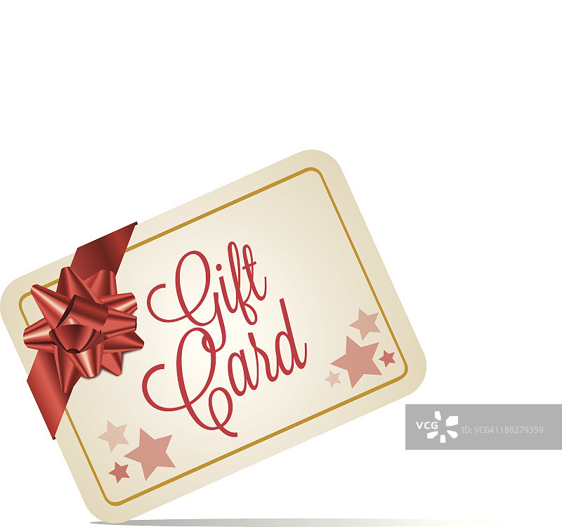 带红色蝴蝶结的礼品卡图片素材