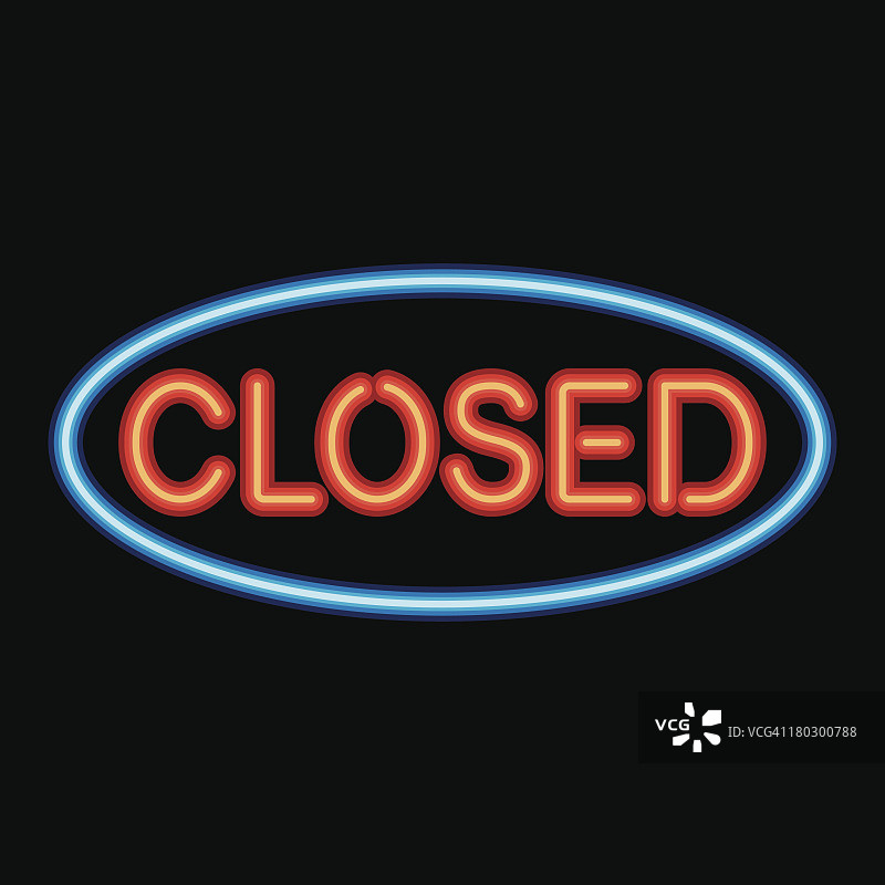 霓虹灯关闭标志图标图片素材