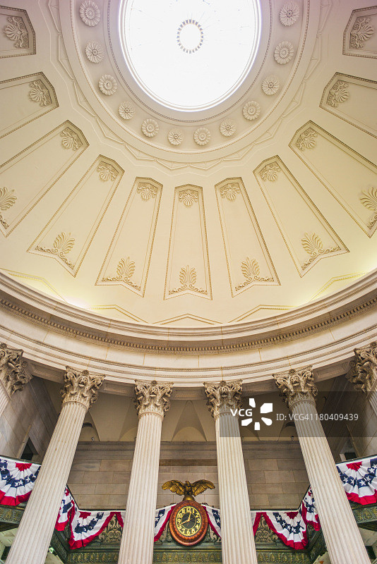 美国纽约联邦大厅首次总统就职典礼的装饰图片素材