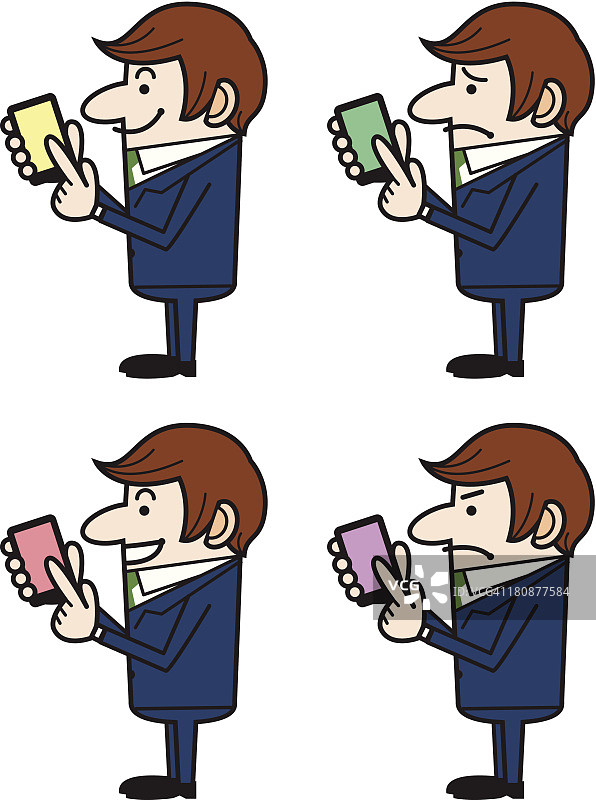 上班族使用智能手机图片素材