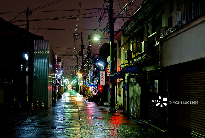 西成区的夜灯图片素材