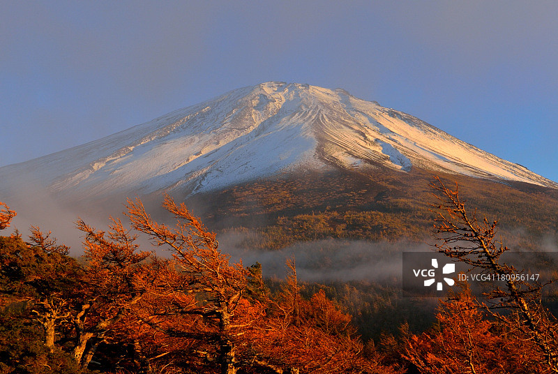 白雪皑皑的山峰仰天俯瞰图片素材