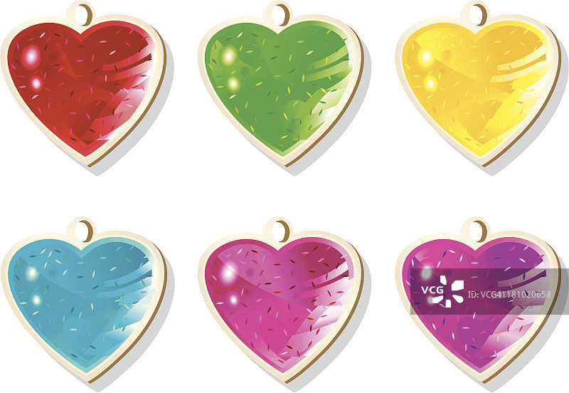 6色光面心形装饰图片素材