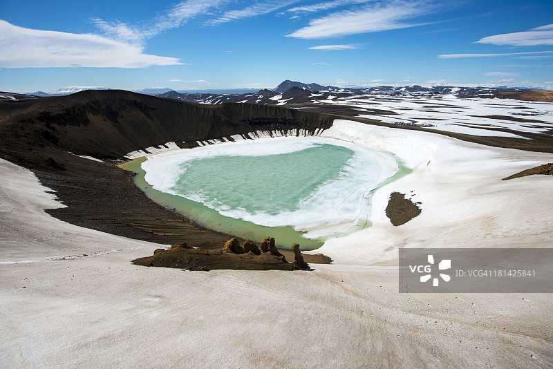 莱尔赫纽库尔火山，冰岛图片素材