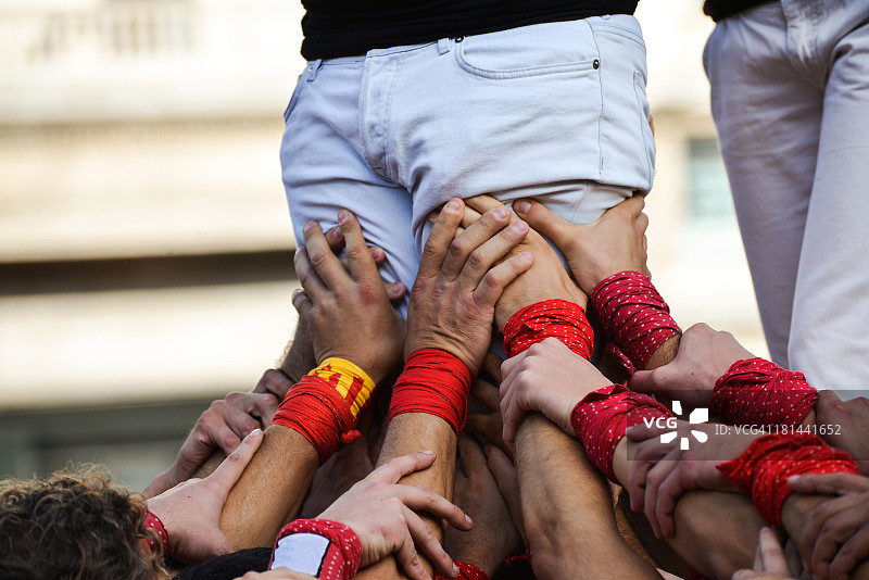 巴塞罗那叠人塔图片素材