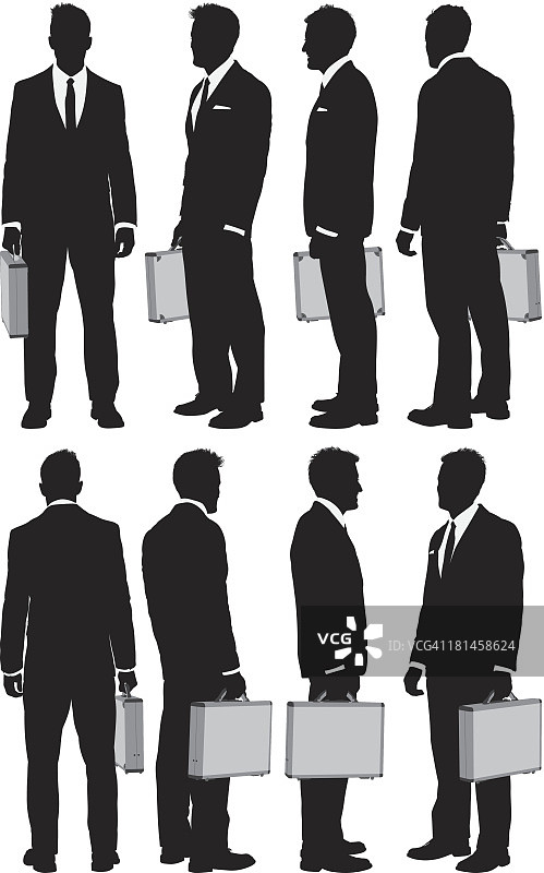 多个商务人士剪影图片素材