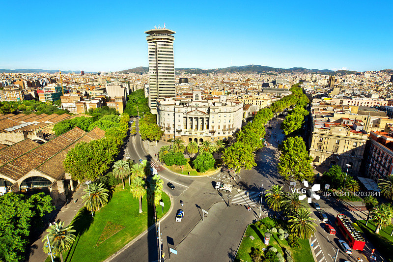 巴塞罗那航拍视角图片素材