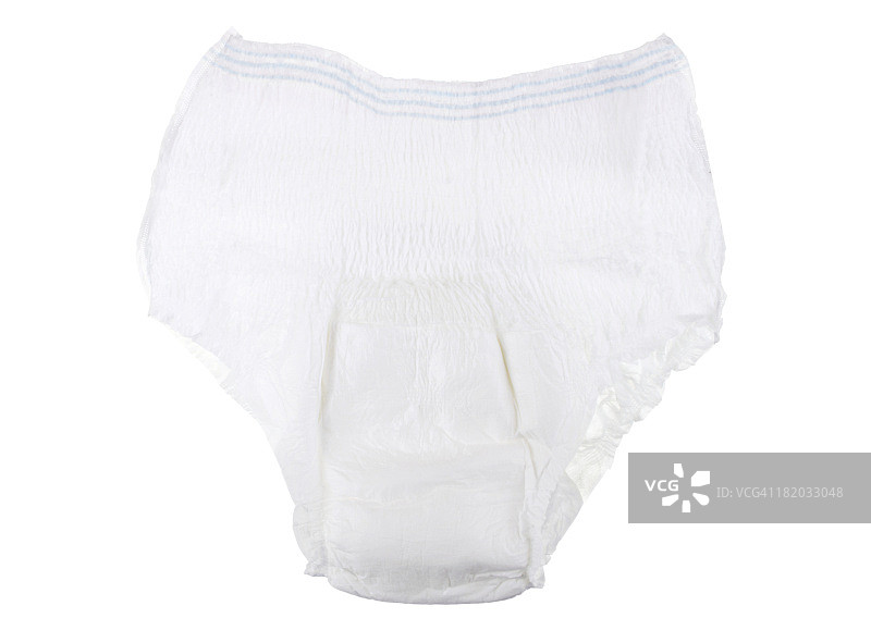 白色背景下的成人失禁内裤图片素材
