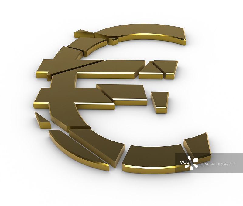 破损的欧元图片素材