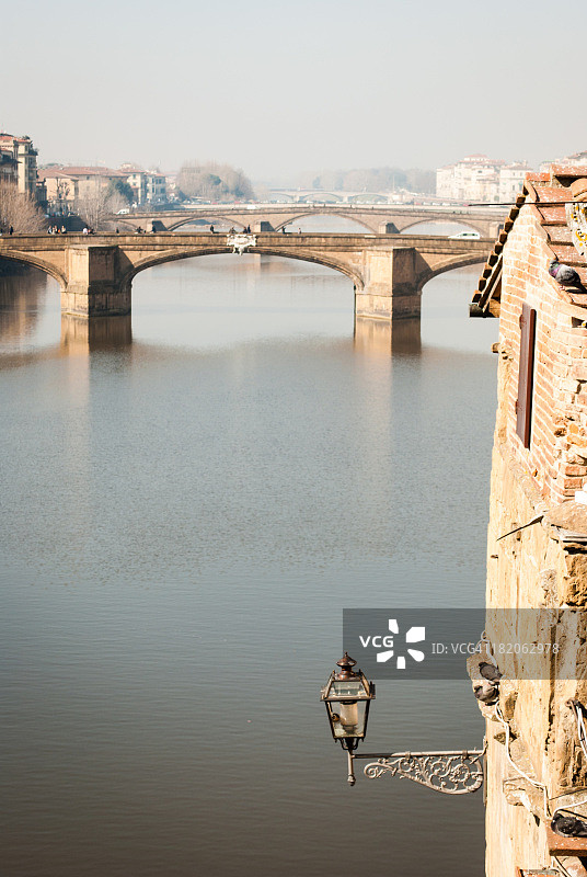 从瓦萨里走廊眺望阿诺河图片素材