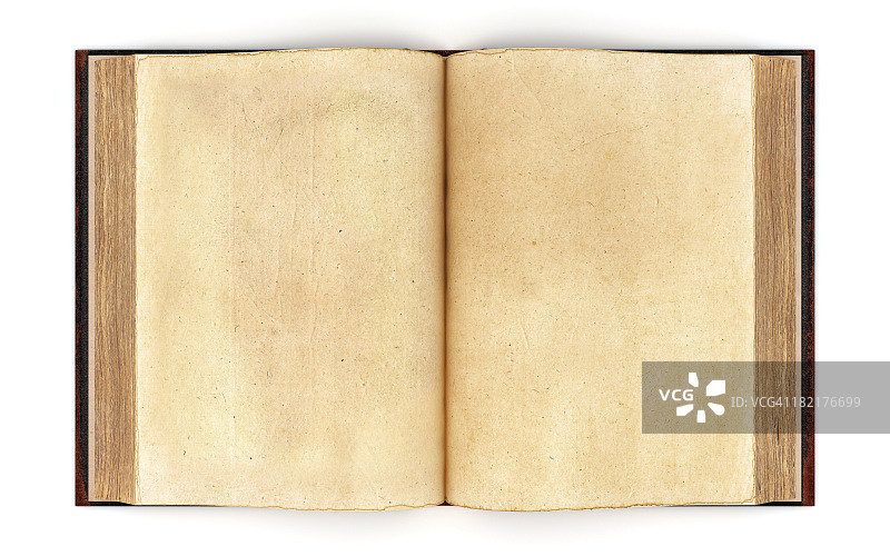 打开的旧书（带裁剪路径）图片素材