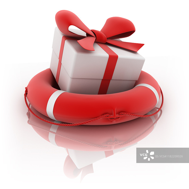 礼品盒和救生圈图片素材