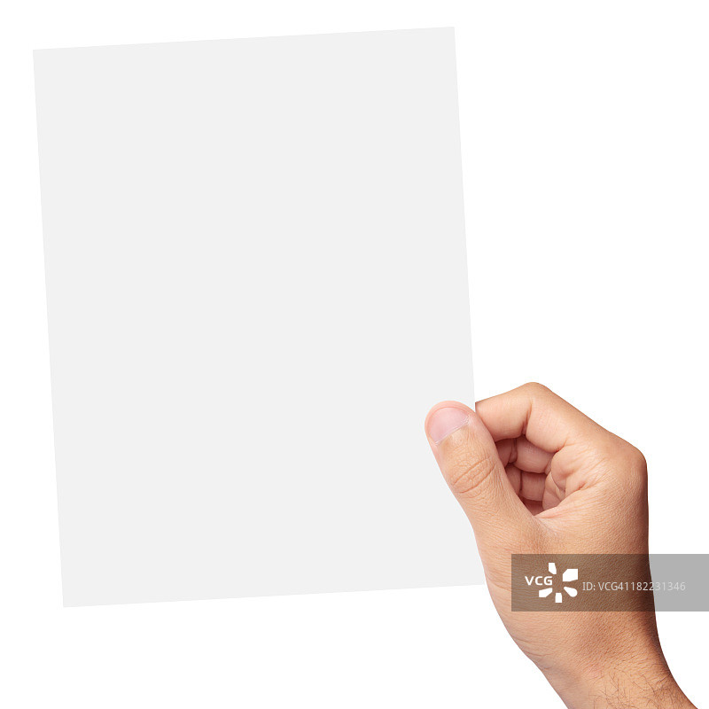 手持空白纸张图片素材