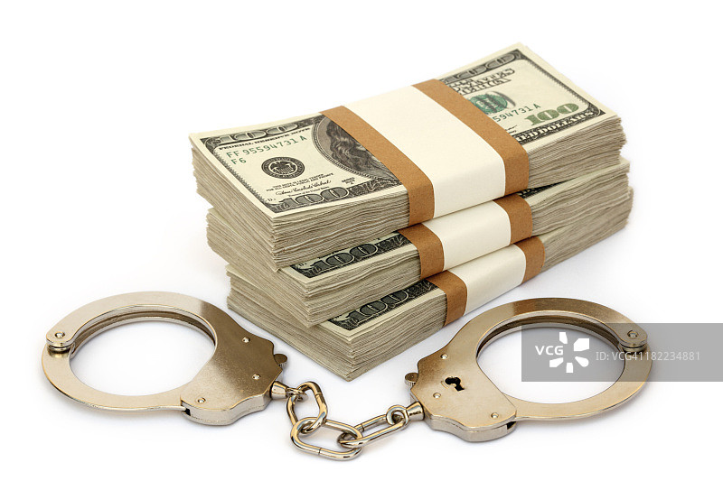 手铐和钱图片素材