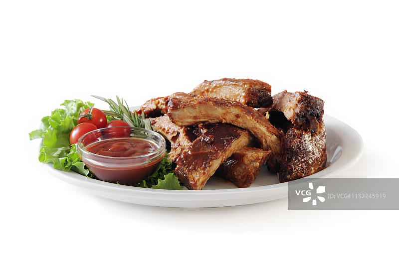 堆叠的猪肋骨图片素材