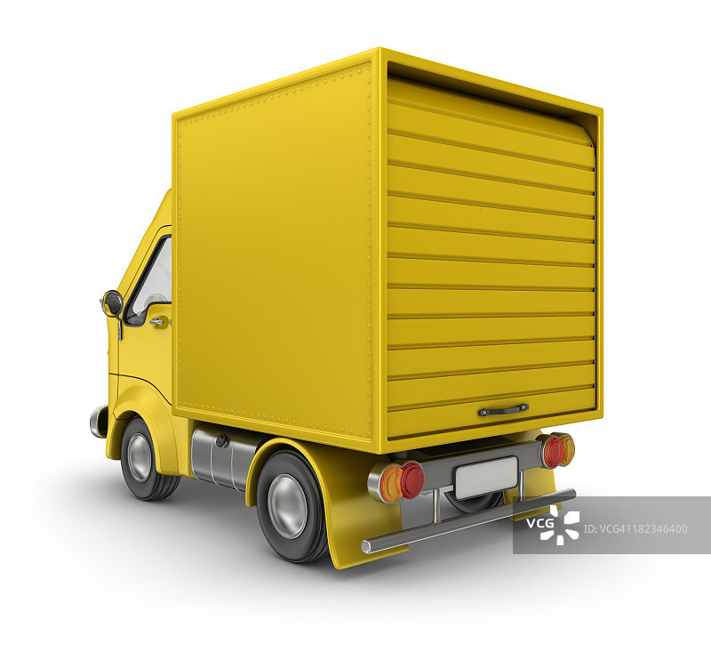 黄色集装箱货车图片素材
