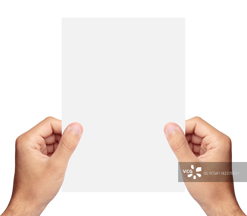 手中的空白纸图片素材