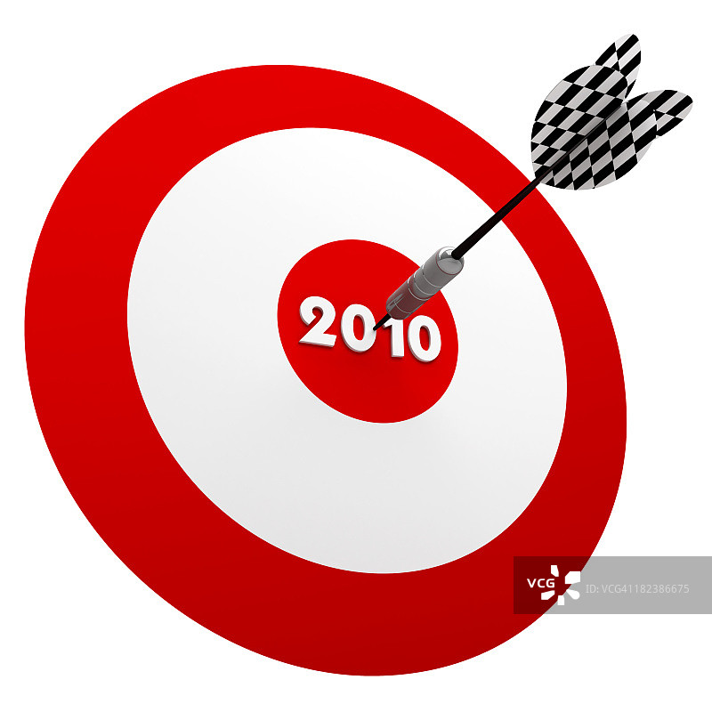 2010年目标中心中的3D飞镖图片素材