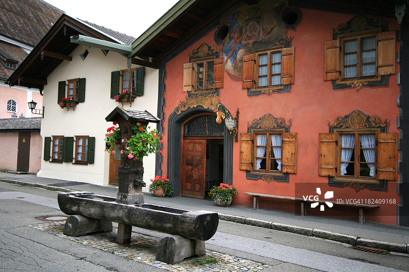 德国巴伐利亚州上阿默高的视错觉图片素材