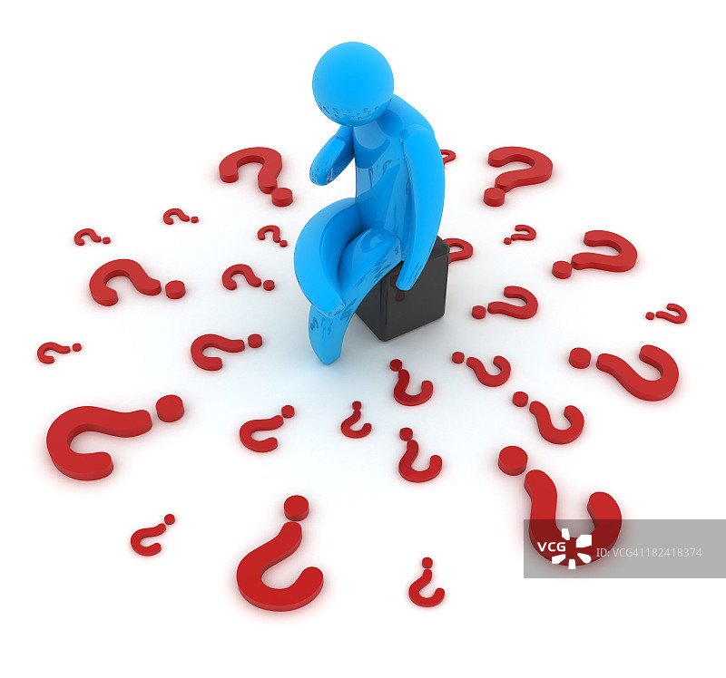 被问题包围的人图片素材