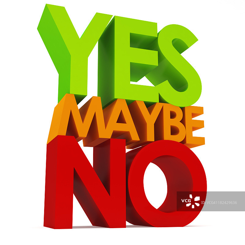 3D的是、否和可能字样图片素材