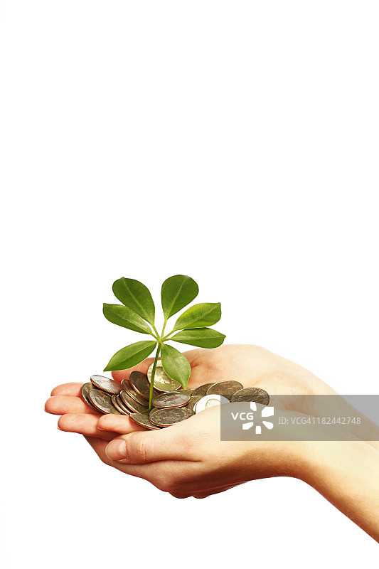 象征增长的银币图片素材