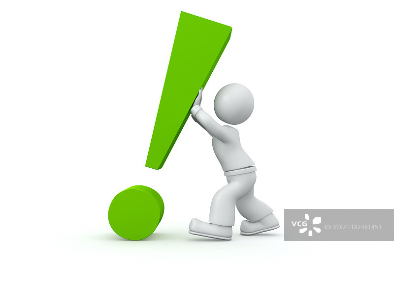 3D人物带来感叹号图片素材