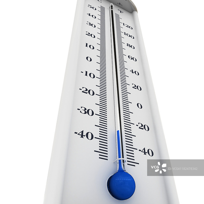 严霜下的温度计图片素材