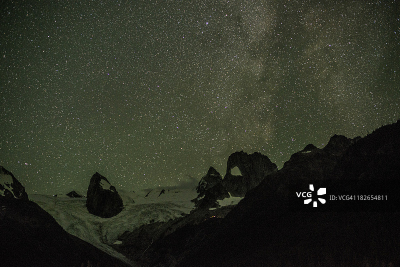 冰川山脉上的星空图片素材