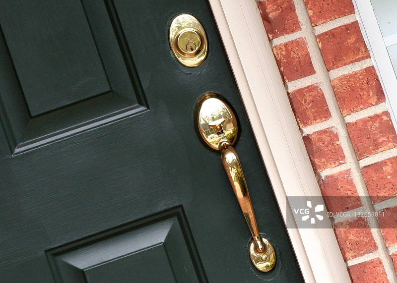 绿色前门特写图片素材