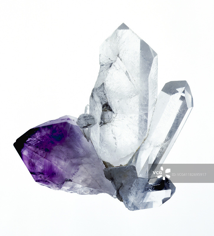 紫水晶和石英晶体图片素材