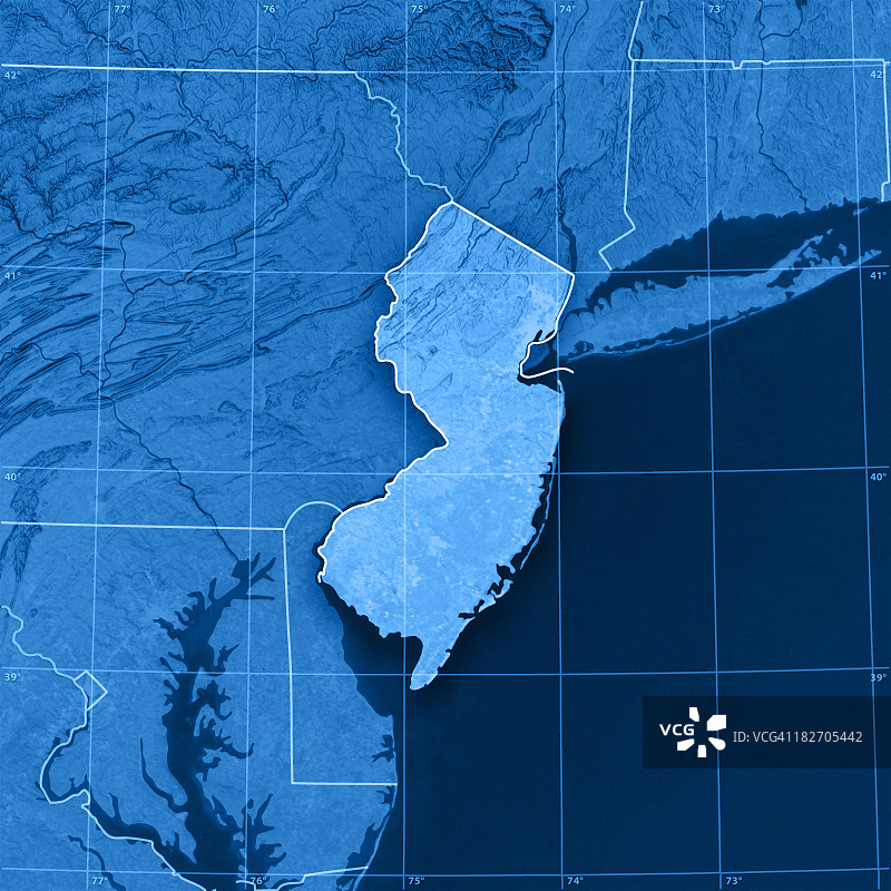 新泽西地形图图片素材