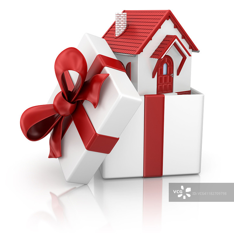礼品盒中的房子图片素材