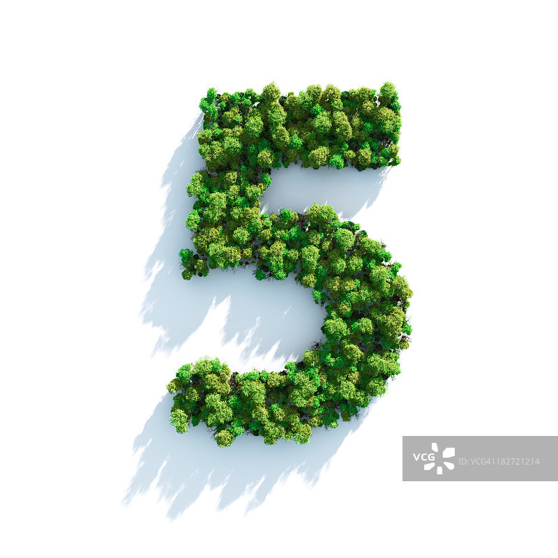 数字5：顶部视图图片素材