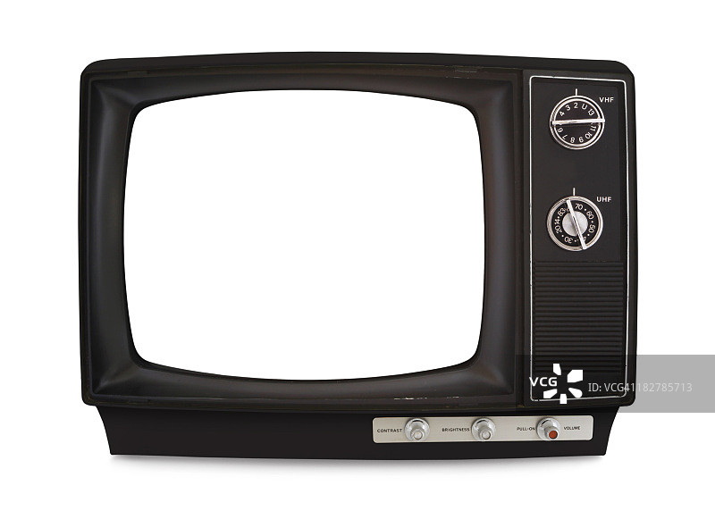 带旋钮和空白屏幕的复古电视图片素材