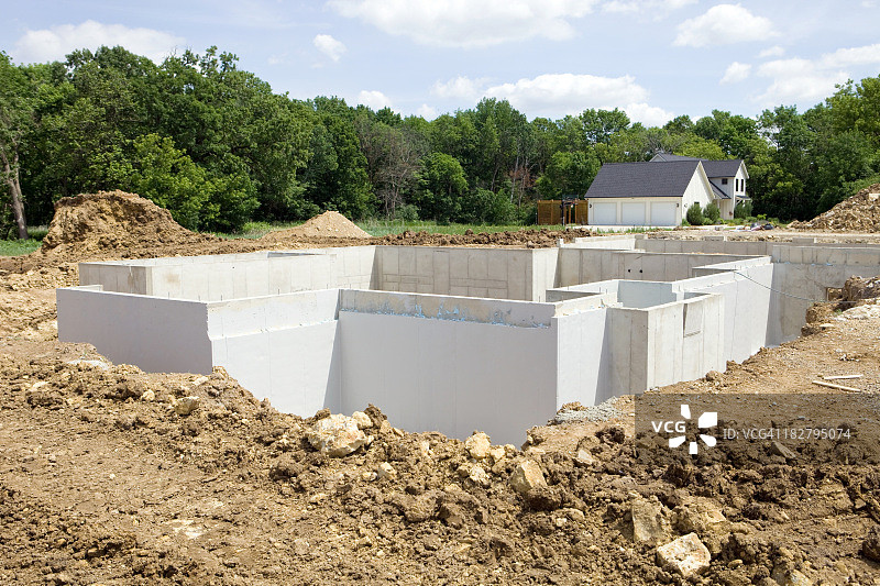 具有防水功能的新房屋地基建造图片素材