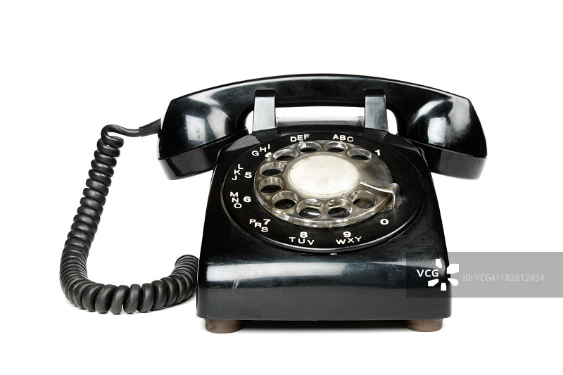 黑色老式拨盘电话图片素材