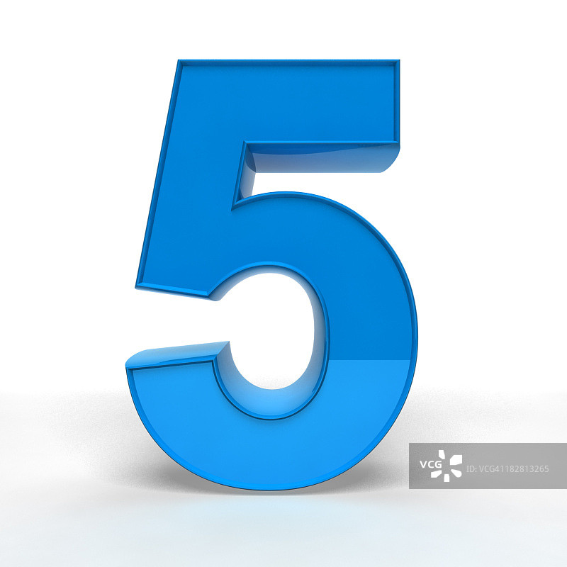 闪亮的蓝色数字5插图图片素材