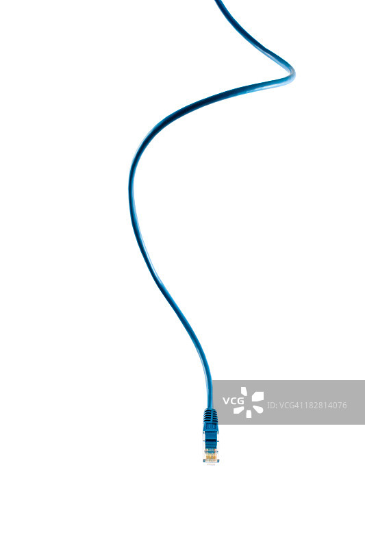悬挂的蓝色网线（白色背景）图片素材
