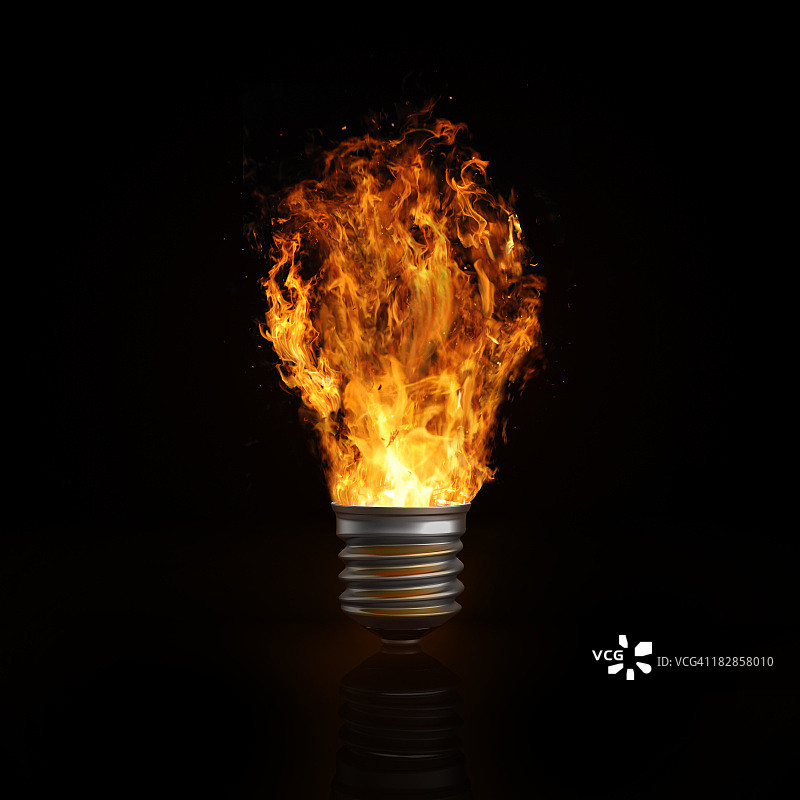 火焰灯泡图片素材