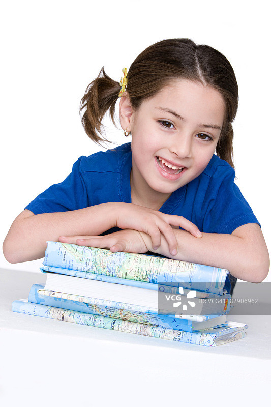 女孩与课本图片素材