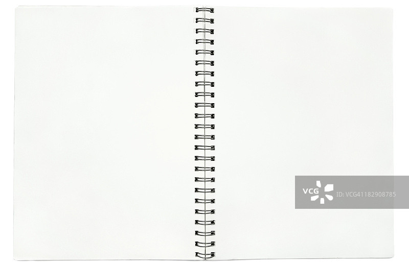 打开的螺旋笔记本图片素材