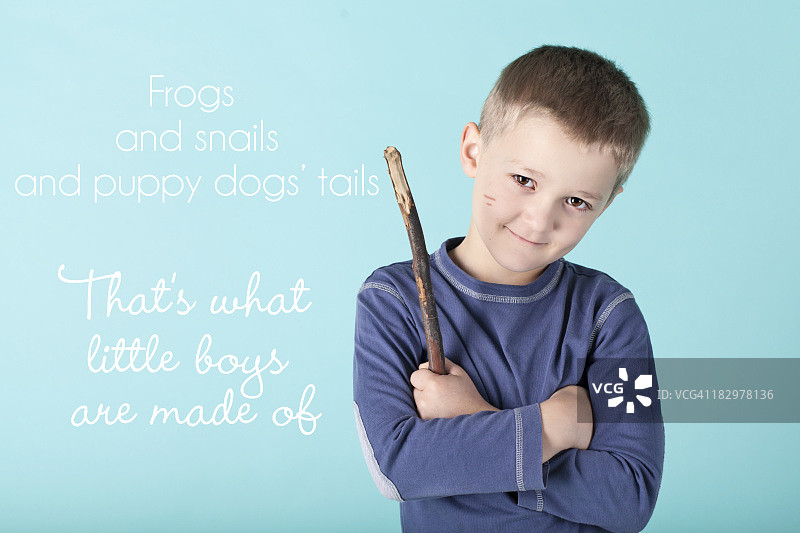 蓝衣男孩图片素材