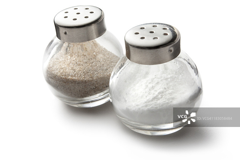 调味品：盐和胡椒图片素材
