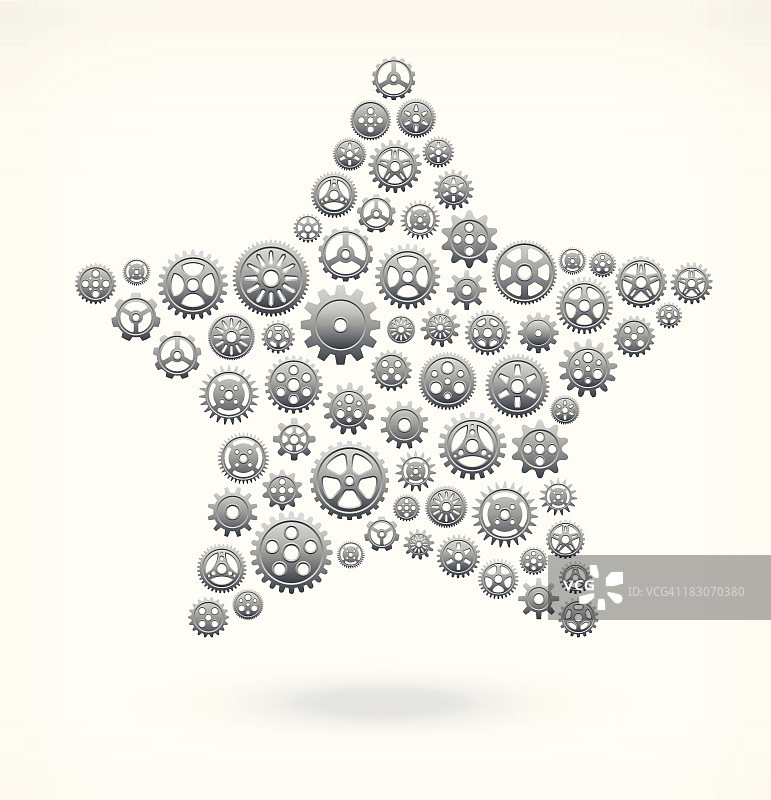 白色背景上的齿轮免版税矢量星星图片素材