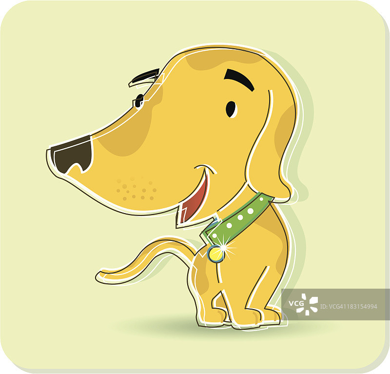 戴着项圈的可爱微笑狗图片素材