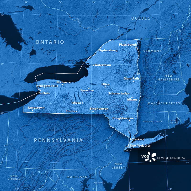 纽约州城市地形图图片素材