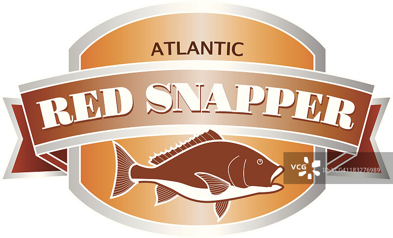 红鲷鱼海鲜标签图片素材